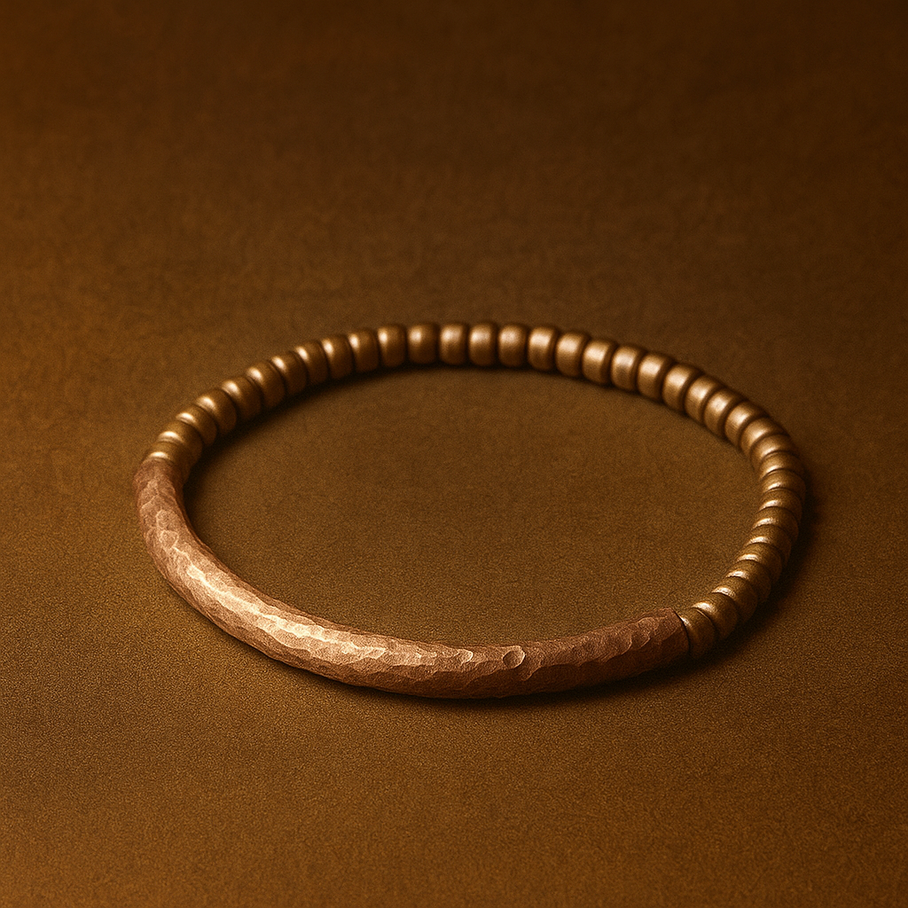Hand-Hammered Pure Copper Bracelet - Retro Style, Unique Design for Timeless Elegance